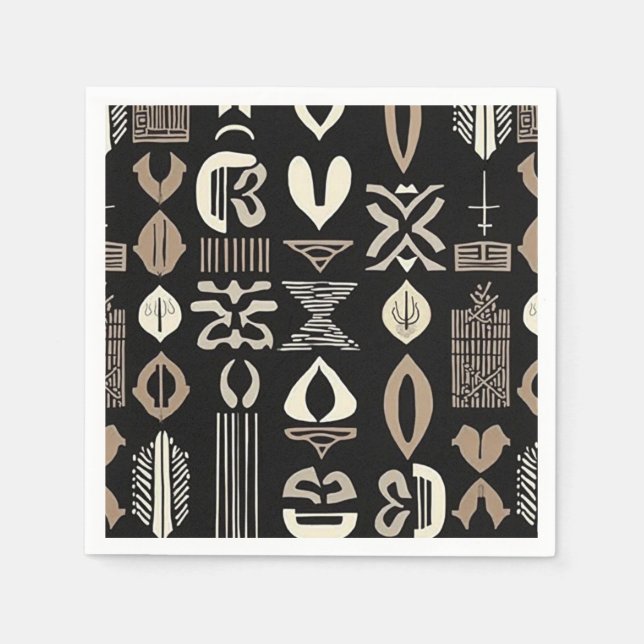 Servilleta De Papel Sofisticado trapo negro de lujo caribeño (Anverso)