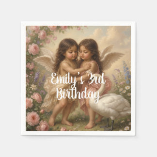 Servilleta De Papel soft angel cherub girls’ birthday || paper napkins