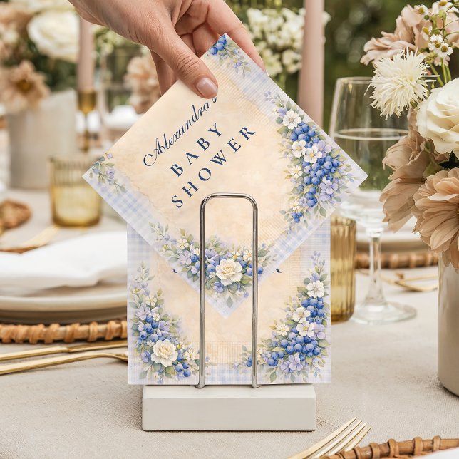 Servilleta De Papel Soft Blue Blueberry Baby Shower (Subido por el creador)