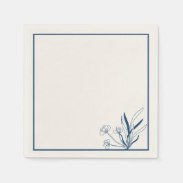 Servilleta De Papel Soft Blue Coastal Botanical Napkins
