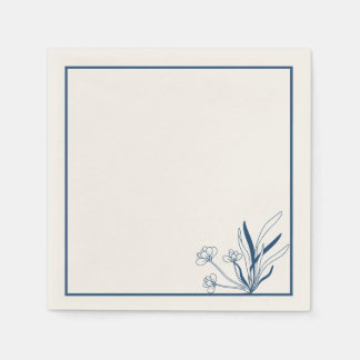 Servilleta De Papel Soft Blue Coastal Botanical Napkins