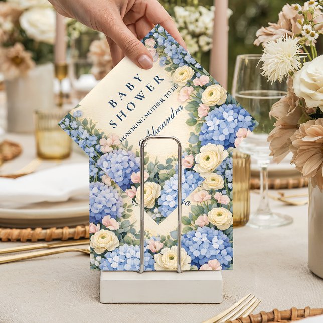 Servilleta De Papel Soft Blue Hydrangea Elegance Baby Shower (Subido por el creador)