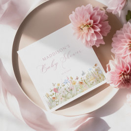 Servilleta De Papel Soft Meadow Rubor Script Baby Shower