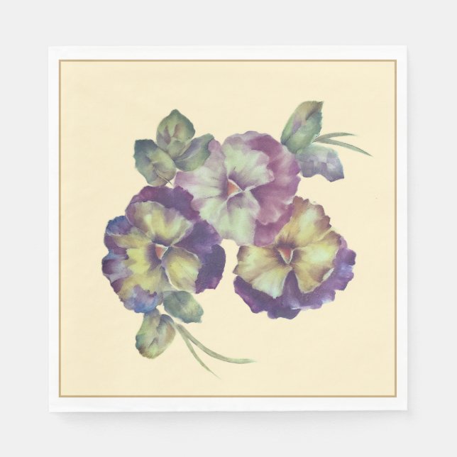Servilleta De Papel Soft Pansy Floral Napkins | Everyday & Special Occ (Anverso)