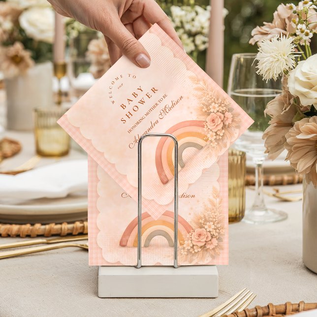 Servilleta De Papel Soft Pastel Boho Rainbow Baby Shower (Subido por el creador)