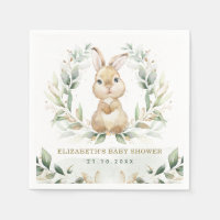 Soft Pastel Greenery Bunny Rabbit Baby Shower