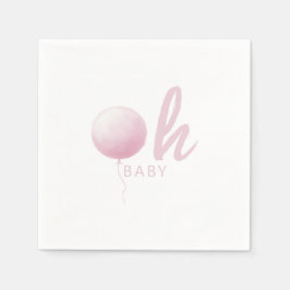 Servilleta De Papel Soft Pastel Pink Balloon Baby Girl Shower Party