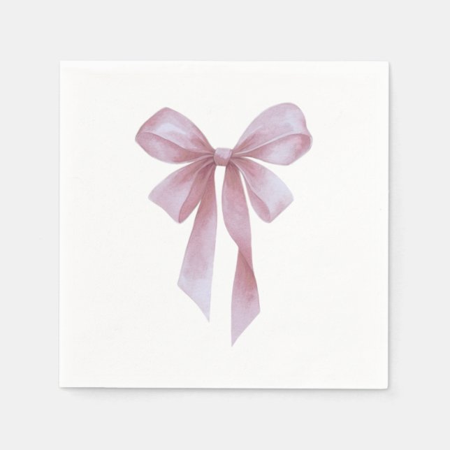 Servilleta De Papel Soft Pink Bow Girl Baby Shower (Anverso)