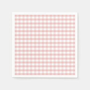 Servilleta De Papel Soft Pink Gingham Plaid Birthday Baby Shower