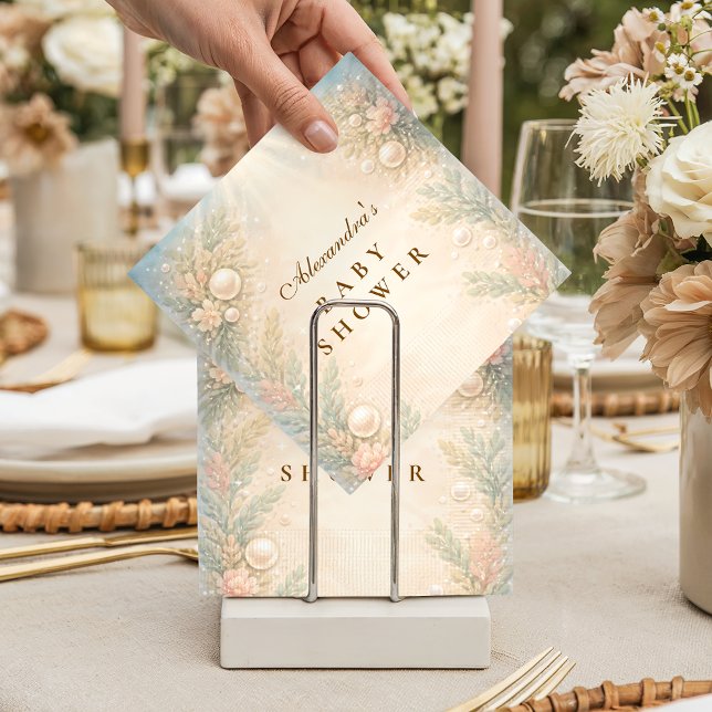 Servilleta De Papel Soft Seaside Pearl Storybook Baby Shower (Subido por el creador)
