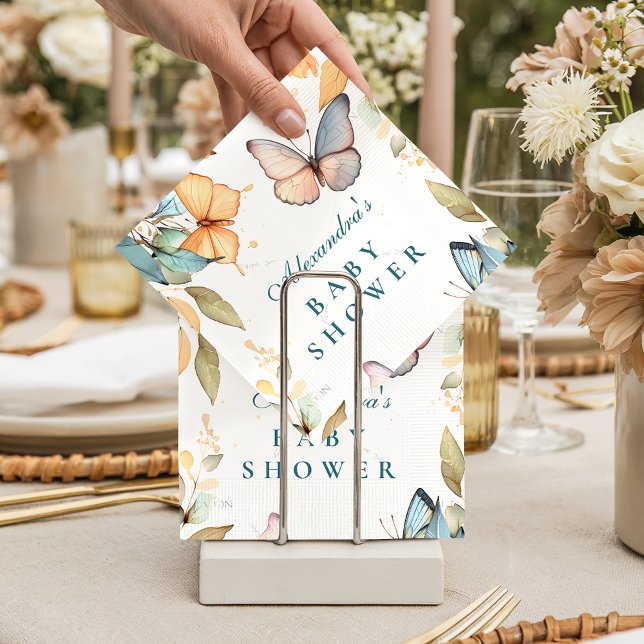 Servilleta De Papel Soft Watercolor Butterfly Baby Shower (Subido por el creador)