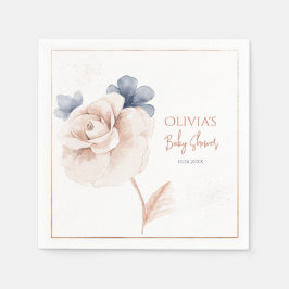 Servilleta De Papel Soft Wildflowers Modern Baby Shower Invitation