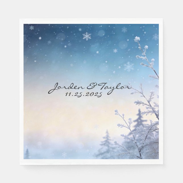 Servilleta De Papel Soft Winter Daydream Wedding Napkins (Anverso)