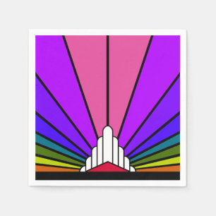 Servilleta De Papel Sol Art Decó en arco iris