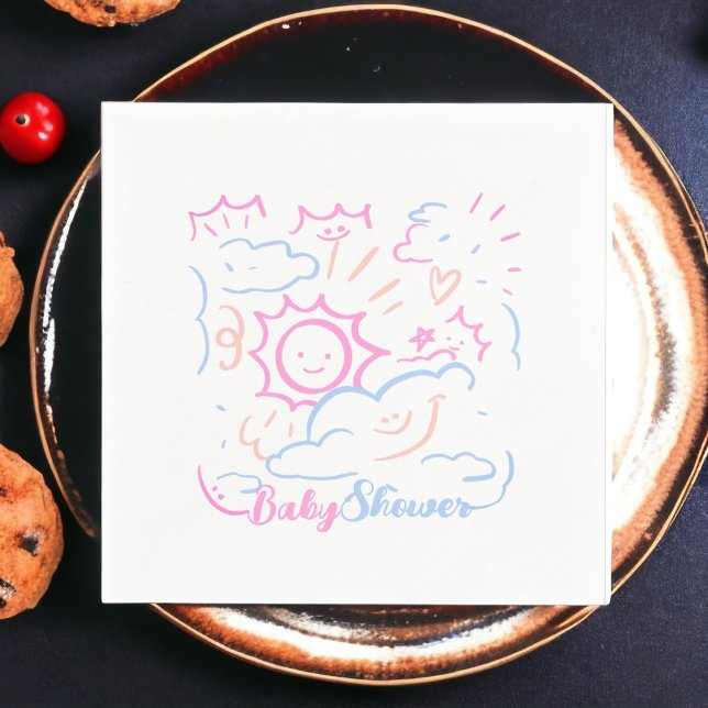 Servilleta De Papel Sol bebé (baby shower theme party use and throw napkin,party decoration dinner table decor,event custom napkin)