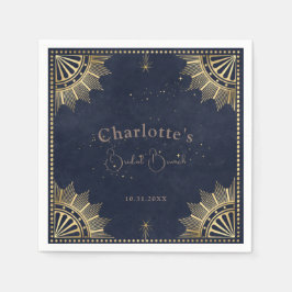 Servilleta De Papel Sol celeste oscuro y ducha de brunch nupcial lunar