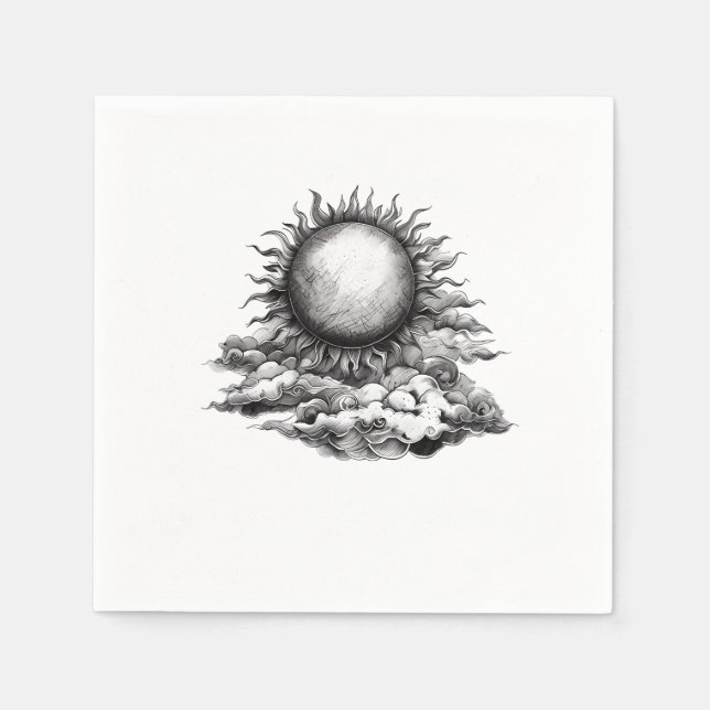 Servilleta De Papel Sol Nublado (Anverso)