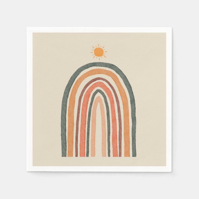 Servilleta De Papel Sol sobre un arcoiris (Anverso)