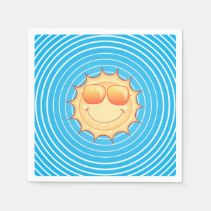 Servilleta De Papel Sol sonriente del cielo azul