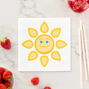 Servilleta De Papel Sol Sonriente Feliz Luz del Sol