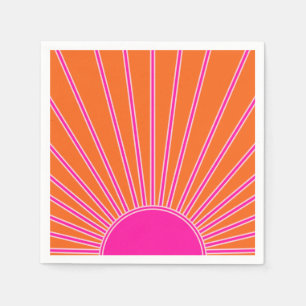 Servilleta De Papel Sol Sunrise Naranja Y Sol Pink Preppy