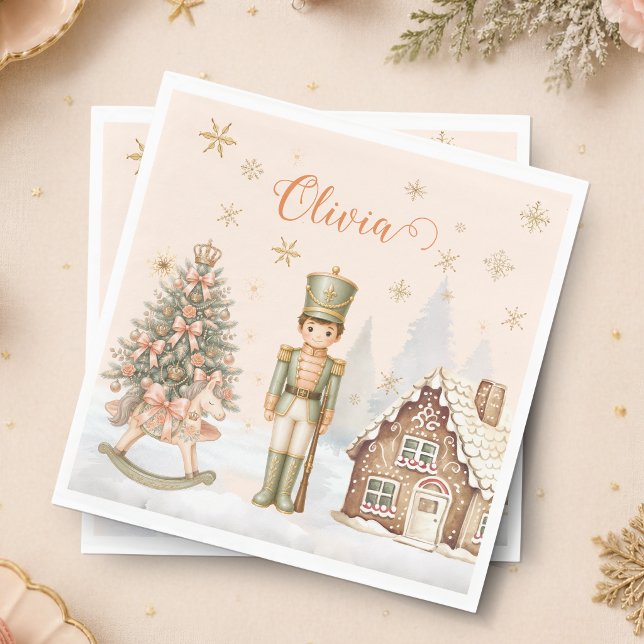 Servilleta De Papel Soldado Cascanueces Azúcar Ciruela Navidad Cumplea (Nutcracker Soldier Sugar Plum Christmas Birthday Paper Napkins)