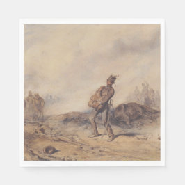 Servilleta De Papel Soldado herido luego de la batalla (Escena de guer