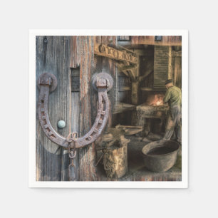 Servilleta De Papel Soldado Vintage Blacksmith Horseshoes