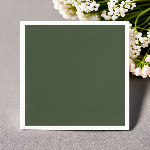 Servilleta De Papel Sólido Dusty Oscuro Verde Elegante Minimalista