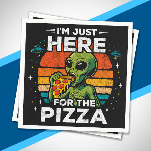 Servilleta De Papel Solo aquí por la Pizza Espacio Retro Divertido Ali