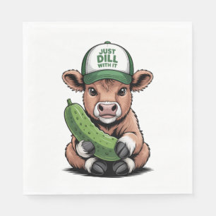 Servilleta De Papel Sólo cállate con ella vaca, curiosa lechuga