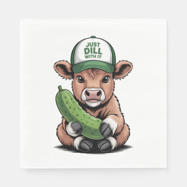 Servilleta De Papel Sólo cállate con ella vaca, curiosa lechuga (Anverso)