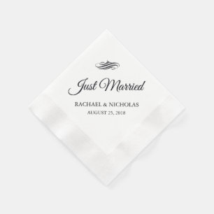 Servilleta De Papel Sólo Casados Florecen   Banquete nupcial