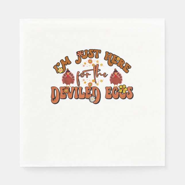 Servilleta De Papel Sólo estoy aquí para los huevos vilidos Groovy Tha (Anverso)