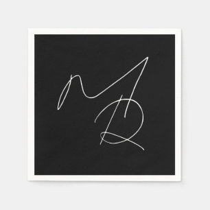 Servilleta De Papel Sólo Iniciales... Monograma de guión delgado simpl