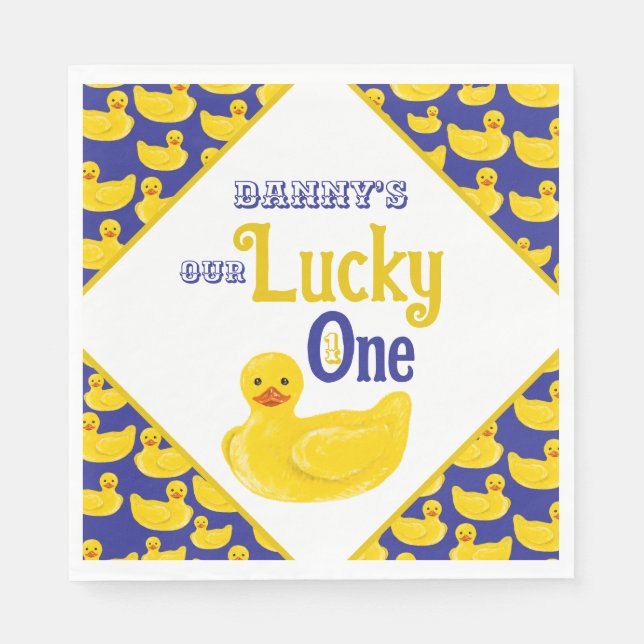 Servilleta De Papel Sólo la afortunada primera invitación de cumpleaño (Anverso)