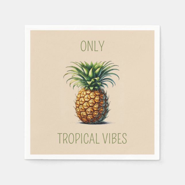 Servilleta De Papel "Solo las vibraciones tropicales" piña (Anverso)