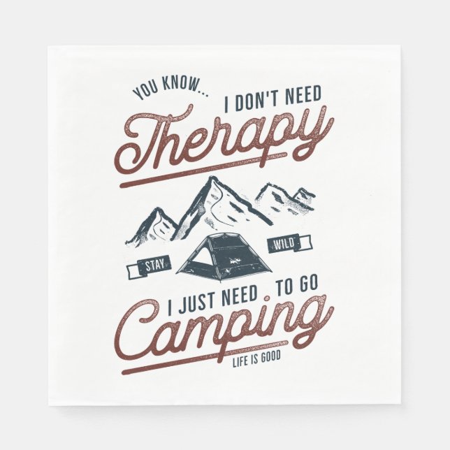 Servilleta De Papel Solo Necesito Ir A Camping (Anverso)