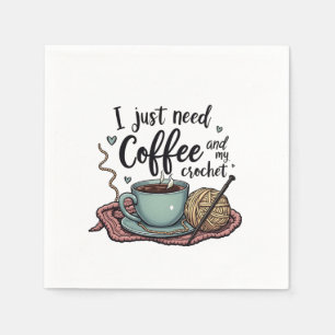 Servilleta De Papel Solo necesito un café y un crochet