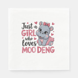 Servilleta De Papel Solo Un Chica Que Ama A Moo Deng Baby Hippos Long