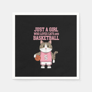 Servilleta De Papel Solo un Chica que ama los gatos y el baloncesto