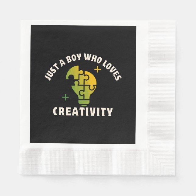 Servilleta De Papel solo un chico que ama la creatividad (Anverso)