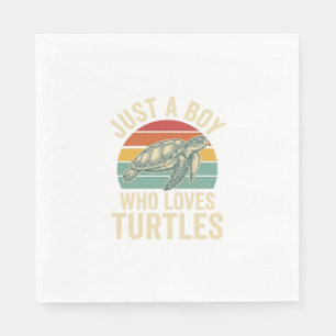 Servilleta De Papel Solo un chico que ama las tortugas Camiseta vintag