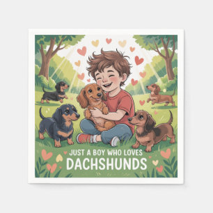 Servilleta De Papel Solo un niño que ama a los Dachshunds
