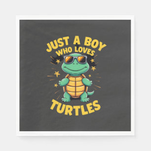 Servilleta De Papel Sólo un niño que ama las tortugas Niños niño (1)