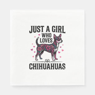 Servilleta De Papel Solo Una Chica Que Ama Chihuahuas Diseño Vintage D