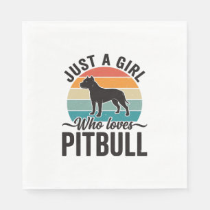 Servilleta De Papel Sólo una chica que ama el diseño vintage de pitbul