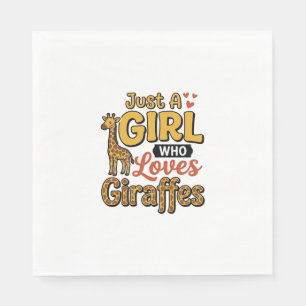 Servilleta De Papel Solo Una Chica Que Ama Las Jirafas Diseño Vector V