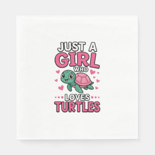 Servilleta De Papel Solo una chica que ama las tortugas Diseño de vect