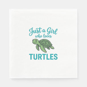Servilleta De Papel Solo una chica que ama las tortugas grabado vintag